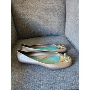 OkaB Silver Gray Jelly Flats w/ Starfish on Toes Size 10